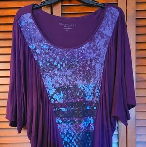 Nine West Jeans medium purple flowy shirt